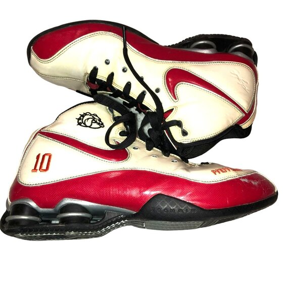 NIKE SHOES SHOX ELITE FLIGHT SIZE 7.5 RED WHITE 352335-991 BASKETBALL MENS - Picture 7 of 9